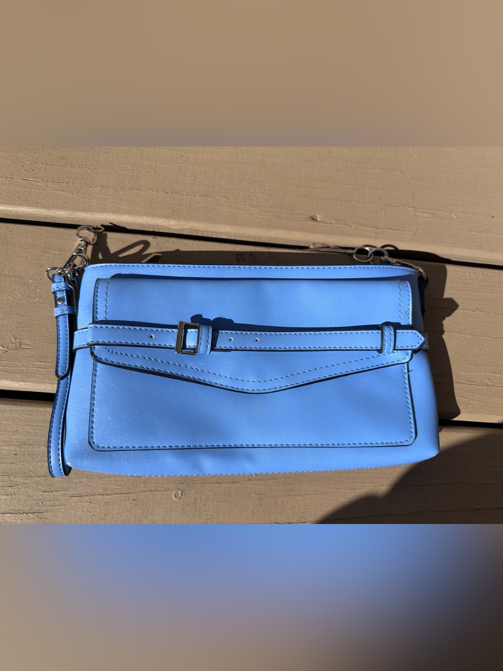 REED by Reed Krakoff Blue Periwinkle 3-in-1 Wristlet Clutch Crossbody - Picture 3 of 9